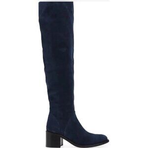 NEW Jeffrey Campbell Ryding Over The Knee Boots Womens 8 Blue Suede Bold Chic